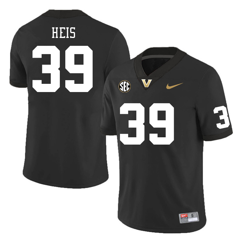Vanderbilt Commodores #39 Jackson Heis College Football Jerseys Sale Stitched-Black